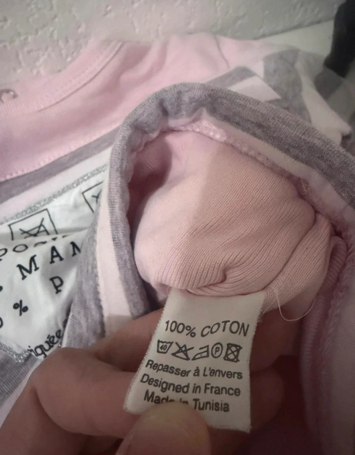 Ensemble Bebé Bulle de BB - Rosa/Gris Rayado - 6 Meses – photo 7
